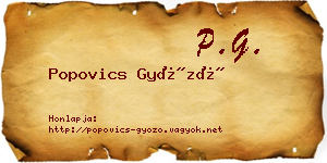 Popovics Győző névjegykártya